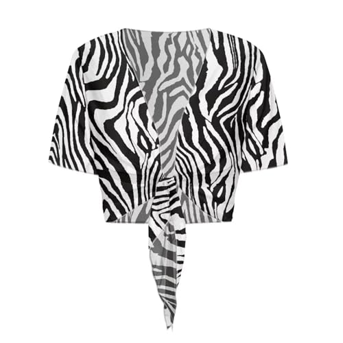 Women Sheer Shrug Chiffon Cardigan with Straps Short Sleeves Summer Bolero for Bathing Suit Beach Coverup4