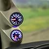 GlowShift Tinted 7 Color 30 PSI Turbo Boost/Vacuum Gauge Kit - Includes Mechanical Hose & T-Fitting - Black Dial - Smoked Lens - for Car & Truck - 2-1/16" 52mm #2
