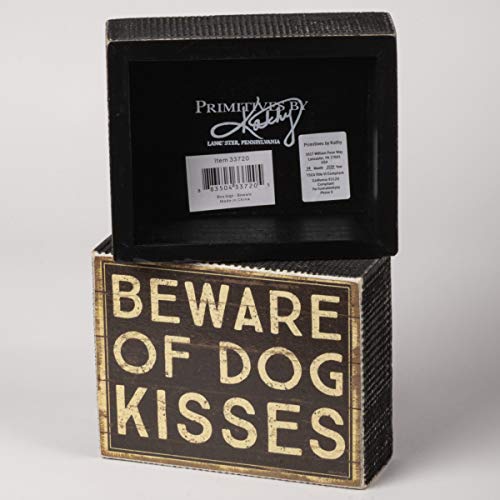 Primitives-by-Kathy-33720-Classic-Box-Sign-Beware-of-Dog-Kisses Primitives by Kathy 33720 Classic Box Sign Beware of Dog Kisses