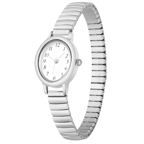 Montre analogique pour femme en acier inoxydable doré au cadran épuré