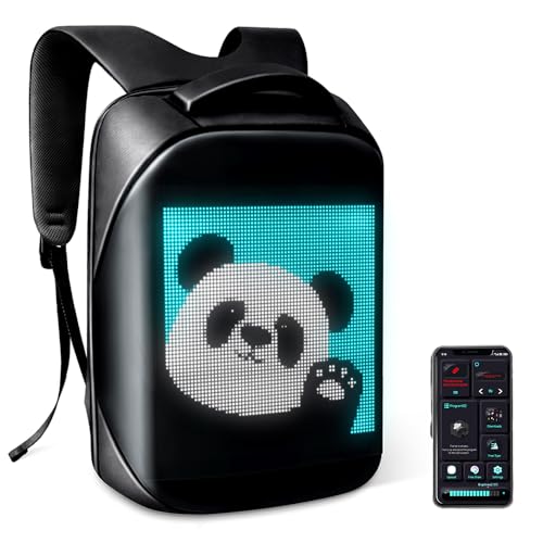 Gelrova LED Rucksack mit App-Steuerung, Dynamische LED Display,...