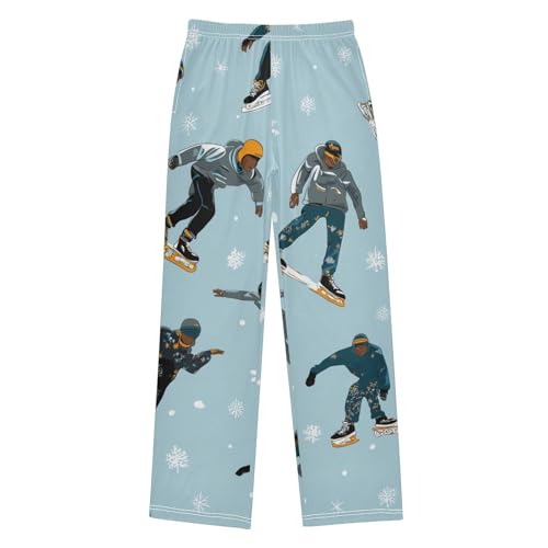 ZZXXB Skating Snow Boys Long Pants Soft Trousers Elastic Waist Kids Lounge Bottoms with Pockets S-XL