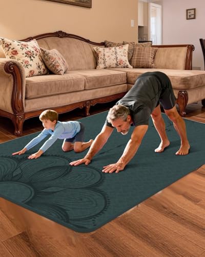 Image of Large Yoga Mat (75.5 inchx47.6 inchx0.4 inch)Extra Wide & Thick 10mm | Non-Slip Exercise Mat, High-Density TPE Mat for Yoga Pilates & Home Gym Workouts