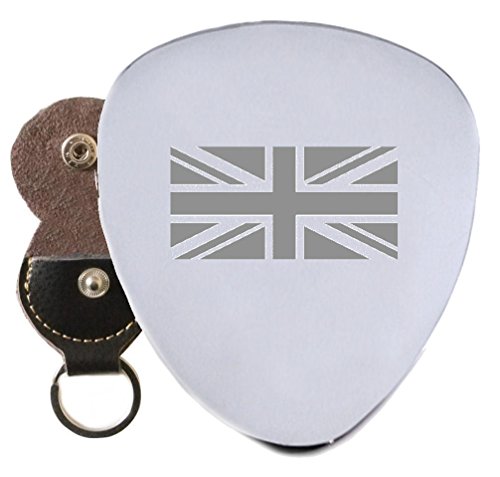 GO Drapeau d’Angleterre en acier médiator gravé en porte-clés support - Les Beatles, Paul McCartney, John Lennon, RIngo Starr, George Harrison GO Drapeau d'Angleterre en acier médiator gravé en porte-clés support