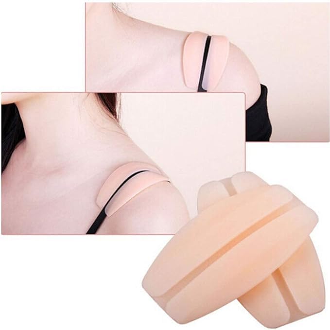 mebiso Women's Silicone Bra Strap Cushions Non-slip Shoulder Pads - Free Size, Light Cream, (1 pair)-picture-15