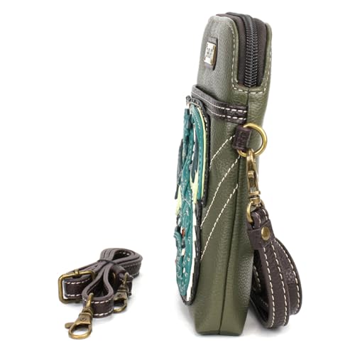 Image of CHALA Cell Phone Crossbody Purse-Women PU Leather /Canvas Multicolor Handbag with Adjustable Strap