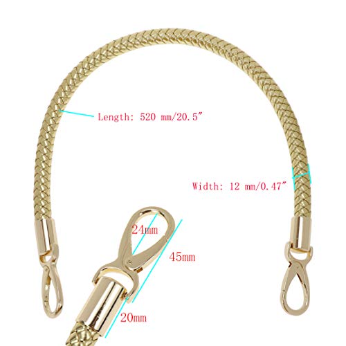 Semetall Replacement Purse Straps 2Pcs 52Cm/20.5" Pu Leather Shoulder Bag Straps Handbag Handles Purse Belt Wallet Straps With Gold Spring Buckle(Golden) #TOP1