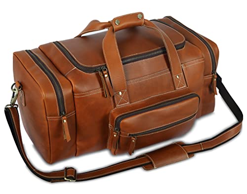 Leather duffel bag 24 Inch U Zip holdall Travel sports Duffle Weekend gym Sports3