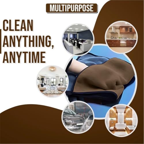 Image of Btag Microfiber Cleaning Cloth, 40x60 cms 600 GSM | Highly Absorbent,Lint and Streak Free, Multi-Purpose Wash Cloth for Kitchen,Car,Window,Stainless Steel,Silverwear(Dark Brown 40x60cms) Pack of 2