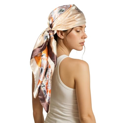 RUI VTRON Women Head Scarf Like Silk Scarf Hair Scarf for sleeping Hair Wrapping 35 Inches Square Scarves