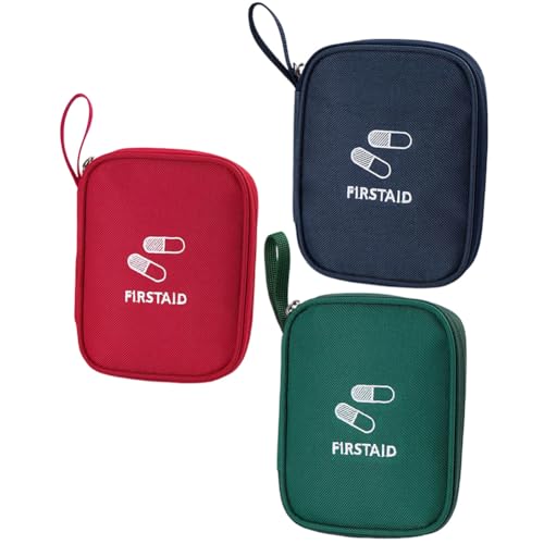 3PCS Travel Empty First Aid Kit Pouch Bag - Mini Travel Medicine Bag Case Organizer - Empty Medical Supplies Organizer Bag Portable Travel Medicine Pouch for Home Office Kitchen Car Work