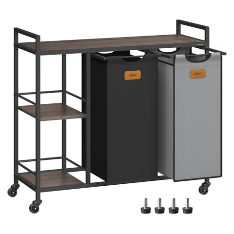 VASAGLE 100 L Laundry Cart with Shelves Cover
