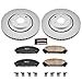 Power Stop CRK4713 Front Ceramic Brake Pads and Coated Brake Rotors Kit For Lexus NX200t NX300 NX300h RX350 RX450h | Toyota Highlander Sienna
