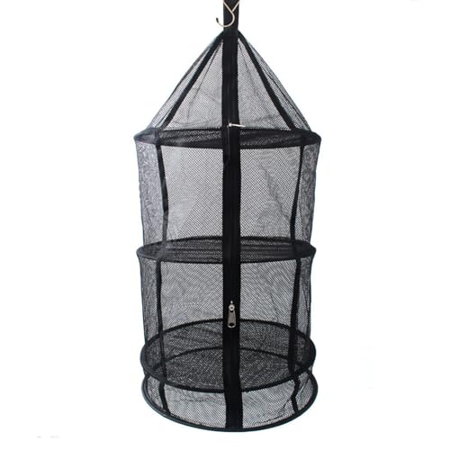 Berriphonia Pastelero de Secado, Estante de Secado de Hierba - Neta de Secadora de Malla Negra - Estante de Secado de Vegetales, deshidratadores de Flores con Cremallera, Redondas para Frutas de