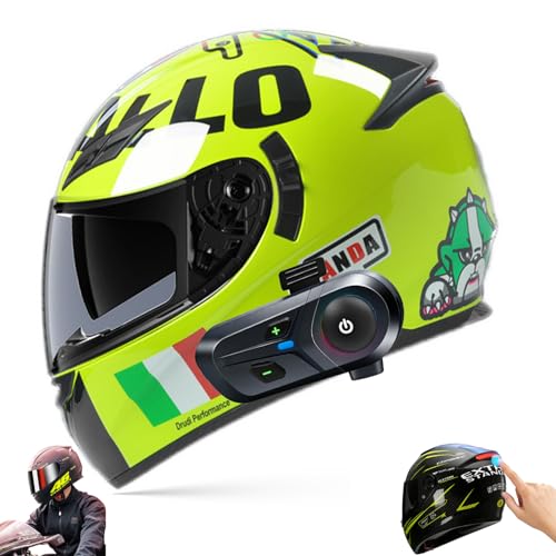 Bluetooth Casco Modulare Per Moto Con Luce Di Coda, Casco Da Moto A Doppia Visiera Integrale Omologato DOT/ECE, Casco Da Moto Flip-Up, Adatto A Uomini E Donne Adulti J,Large