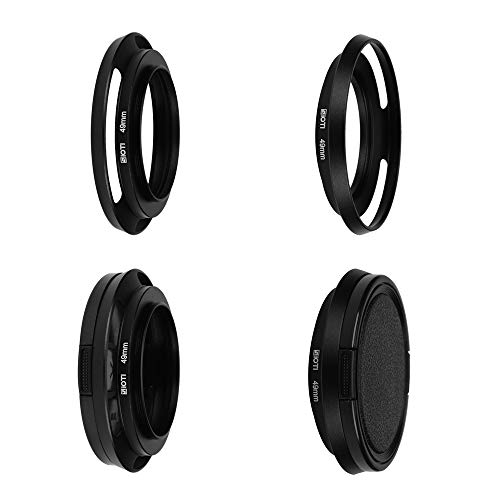 image for SIOTI 49mm Lens Hood, Matte Treatment Inside, Aluminum Material, Compa
