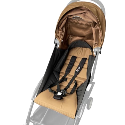 Stroller Accessories Canopy, Seat Cushion & Seat Base Compatible with Babyzen YOYO Strollers, Pushchair Accessories Replacement Kit, Waterproof Fabric (Coffee) - Thumbnail 6