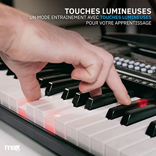 Max KB5 Clavier électronique 61 touches pour débutant, Piano numérique avec touches lumineuses, Fonction d’enregistrement, 2 haut-parleurs intégrés - Les Beatles, Paul McCartney, John Lennon, RIngo Starr, George Harrison Max KB5 Clavier électronique 61 touches pour débutant, Piano numérique avec touches lumineuses, Fonction d'enregistrement, 2 haut-parleurs intégrés – Image 5