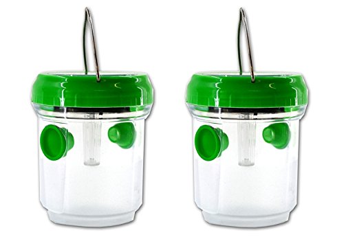 2 x – Trampa para moscas con lámpara LED Solar de | mosca atrapasueños | Protección contra insectos | Trampa avispas | antimosquitos