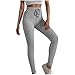 HGps8w Ribbed Lounge Pants for Women Casual Elastic High Waisted Drawstring Leggings Comfy Skinny Sweatpants
