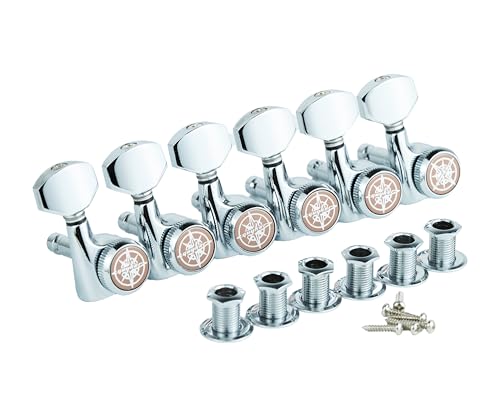Guyker - Juego de 6 afinadores de bloqueo para guitarra (6R, 6L o 3R3L) - 1:18 Ratio Lock Tuning Key Pegs...