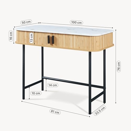 Console scandinave rangement portes coulissantes [en.casa]