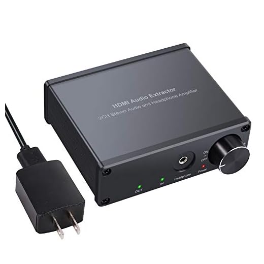 LiNKFOR Digital 4K HDMI to HDMI + Audio(3.5MM Jack + RCA Stereo)Audio Extractor Converter with Power Adapter Headphone Amplifier function Support Volume Control 3D Power Switch for HDTV Apple TV PS4