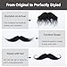 2pcs Black Self Adhesive Fake Mustache Men Stick On Moustache Costume Facial Hair for Cosplay Party