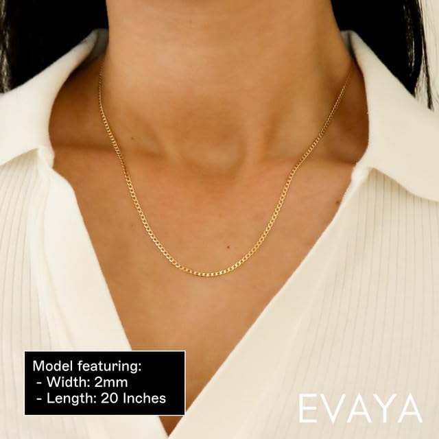 Real Solid 14k Gold Cuban Chain (2mm-3mm Width, 16"-24" Length) - For Men & Women - Durable, Resistant to Tarnishing & Lasts a Lifetime - Image 3