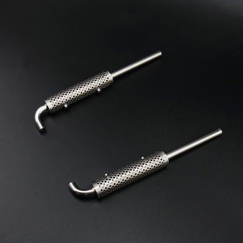 Chimeneas de escape de metal pulido LESU escala 1/14 para camión Tamiya
