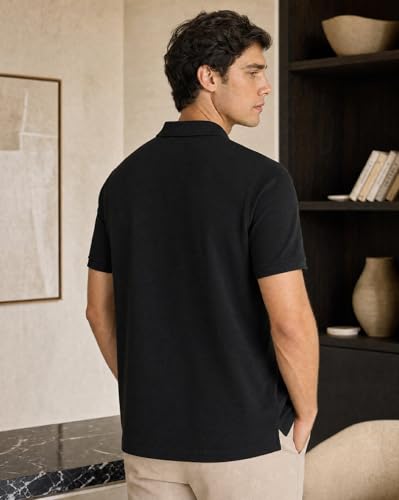 Image of NOBERO Men's Cotton Solid Regular Fit Polo Shirt