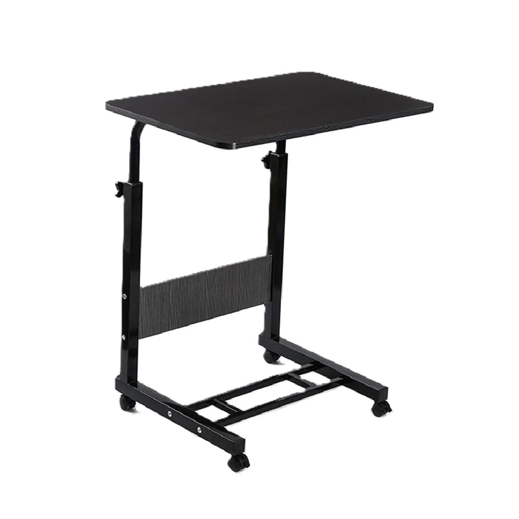 HOMION Table Adjustable Portable, Lounge Bedroom Furniture Living Tv Multi-Function Office Picnic Garden Compact Moving Table Wheelie Base Easy Moveable Camper Van Camping Caravan Sidetable (Black)-image-43
