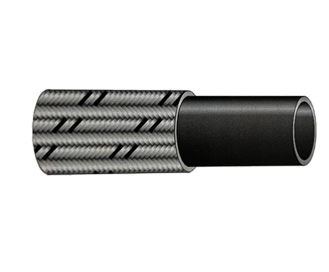 5 metri Tubo in gomma nitrilica NBR/Treccia in acciaio zincato - Carburante, aria, olio, grasso - Dimensione interna 5,5 mm - TAG 06 - ISO 6806