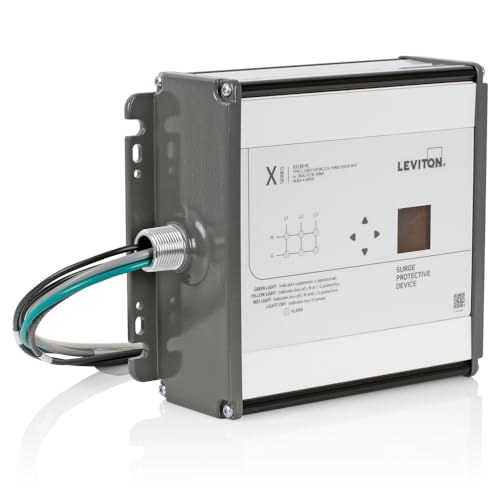 Image of Leviton X3120-YC Type 2 Surge Protective Panel, 208Y /120 VAC, features LCD Screen with Surge Counter, Three Phase WYE, 400kA per Phase