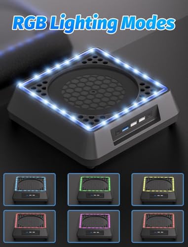 Image of Cooling Fan for Xbox Series X Mviioe Xbox Series X Cooling Stand with LED Indicator, Extra Big Turbo Fan, USB 2.0 Ports (Only Compatible with Xbox Series x)