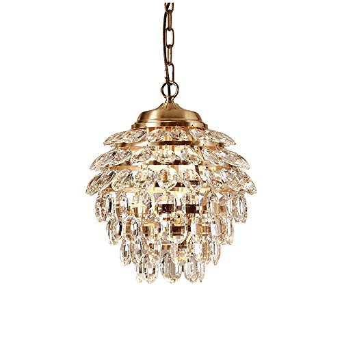 Lámpara de araña, lámpara colgante, lámpara de araña de cobre europea, lámpara colgante de techo LED, lámpara para comedor, baño, dormitorio, sala de estar, bombillas, cocina, isla de luz (tamaño: 3