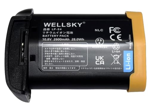 Canon用 Wellsky バッテリー 充電器 LP-E4 Amazon | WELLSKY LP-E4 互換バッテリー 端子保護カバー付き 純正 充電