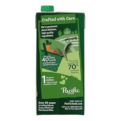 Pacific Foods Organic Chicken Bone Broth With Lemon Balm and Sage, 32 oz Carton