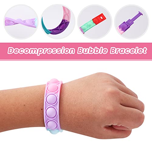 64Pcs Easter Pop Bracelet Fidget Toys, Easter Fidget Pop Bracelets Bulk Toy Party Favors For Kids, Fidget Bracelet Wearable Push Poping Bubble Sensory Toys Stress Relief For Kids #TOP4