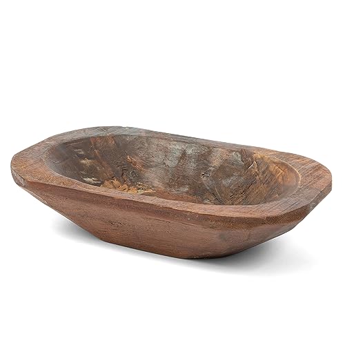 Dough Bowl For Decor - Wooden Dough Bowl - Wooden Bowls for Decor - Decorative Wooden Bowl - Dough Bowls Wooden - Wooden Dough Bowls for Decor - Wood Dough Bowl - Wooden Bowl (Small, Brown)