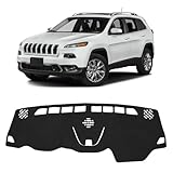 FIILINES Dash Cover for 2014-2023 Jeep Cherokee, Dashboard Mat Accessories Dash Cover Sunshade Nonslip Mesh Protector No Glare Black