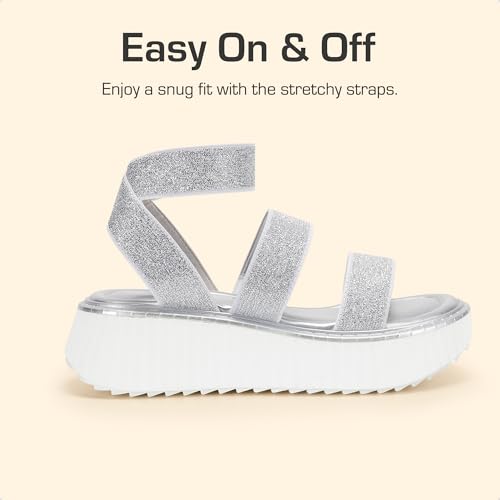 Image of DREAM PAIRS Girls Flatform Wedge Open Toe Platform Summer Sandals with Buckle Ankle Strap for Little Kid /Big Kid