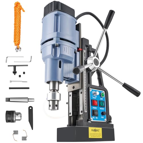 ZELCAN 1950W Taladro Magnético, Taladro Magnetico Profesional con Fuerza de 13900N, Diámetro Máx. 50 mm, 650 rpm, Control de Velocidad Continua y Reversa para Superficies Metálicas (Taladro Magnético)