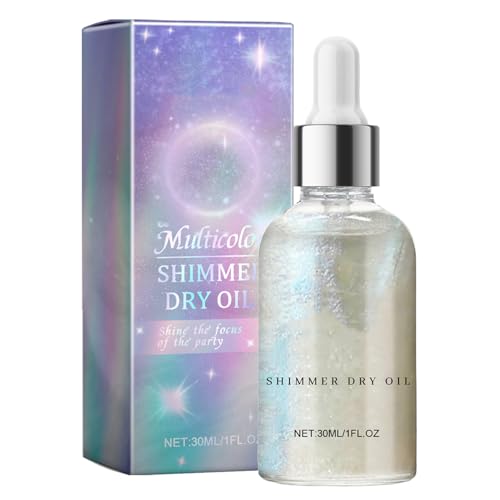 Aceite Corporal Brillante Con Purpurina Or-phic – Iluminador Corporal Y Facial – Aceite Seco Hidratante Con Brillo Plateado – Loción Luminosa Para Maquillaje Y Resaltado De Piel Radiante 30ml
