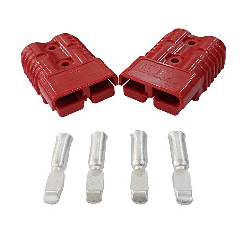 Connecteur de batterie 175A 600V rouge avec deux contacts robustes 4 AWG