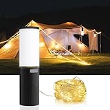LEDランタン 充電式 ストリングライト 10m キャンプライト 懐中電灯 イルミネーション 1台3役 Type-C充電 9つ点灯モード切替 コンパクト 携帯便利 IP65防水 登山/防災対応/クリスマス/学園祭/新年/お祝い日/パーティー 吊り下げ アウトドア照明