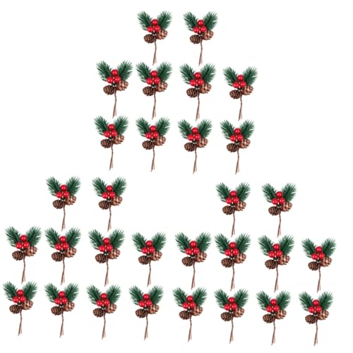 Cabilock 30 Pz pigne decorazioni natalizie ramo di fiori finti plettri natalizi arredamento ornamento pianta finta forniture per feste Natale aghi di pino legno di pino decorare ghirlanda
