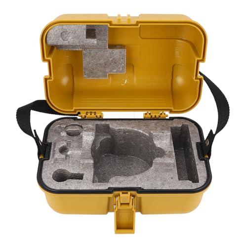 Fockety Leveling Instrument Case, Yellow Total Station Storage Box with Lock for Surveying Equipment Total Station Level, Fieldwork and