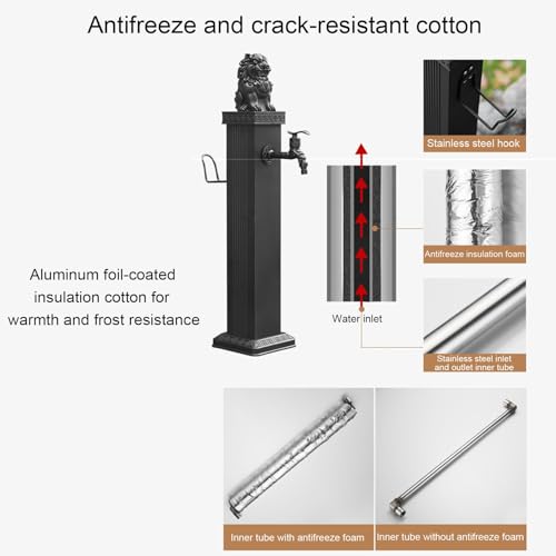 Colonne d'eau de jardin verticale noire pour faciliter l'arrosage du potager - 4