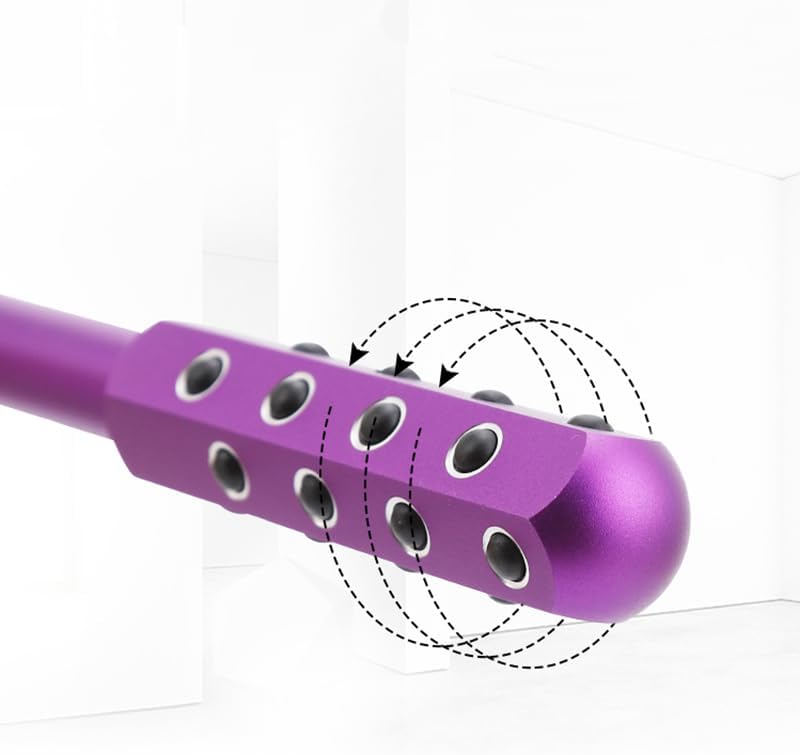 Facial Roller - Uplift Facial Massaging Beauty Roller, Face Massager Roller, Face Rollers for Women, Portable 7.6" Purple Beauty Roller for Face, Eye, Neck, Chin, Skin - 24-Stone - Image 3